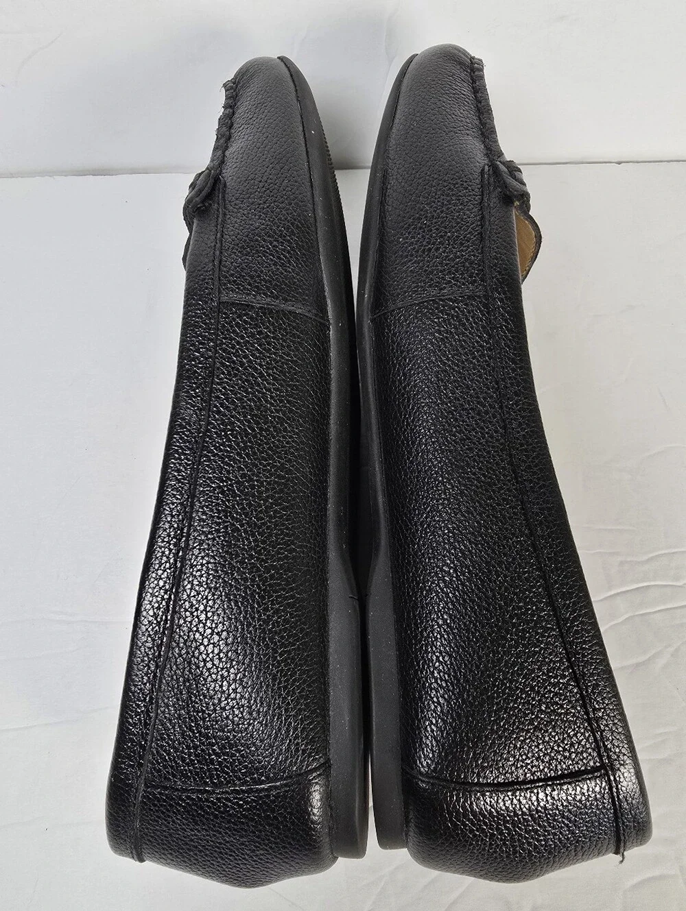 Michael Kors Moc Black Leather Moccasin Loafers Silver Tone Hardware Size 8.5